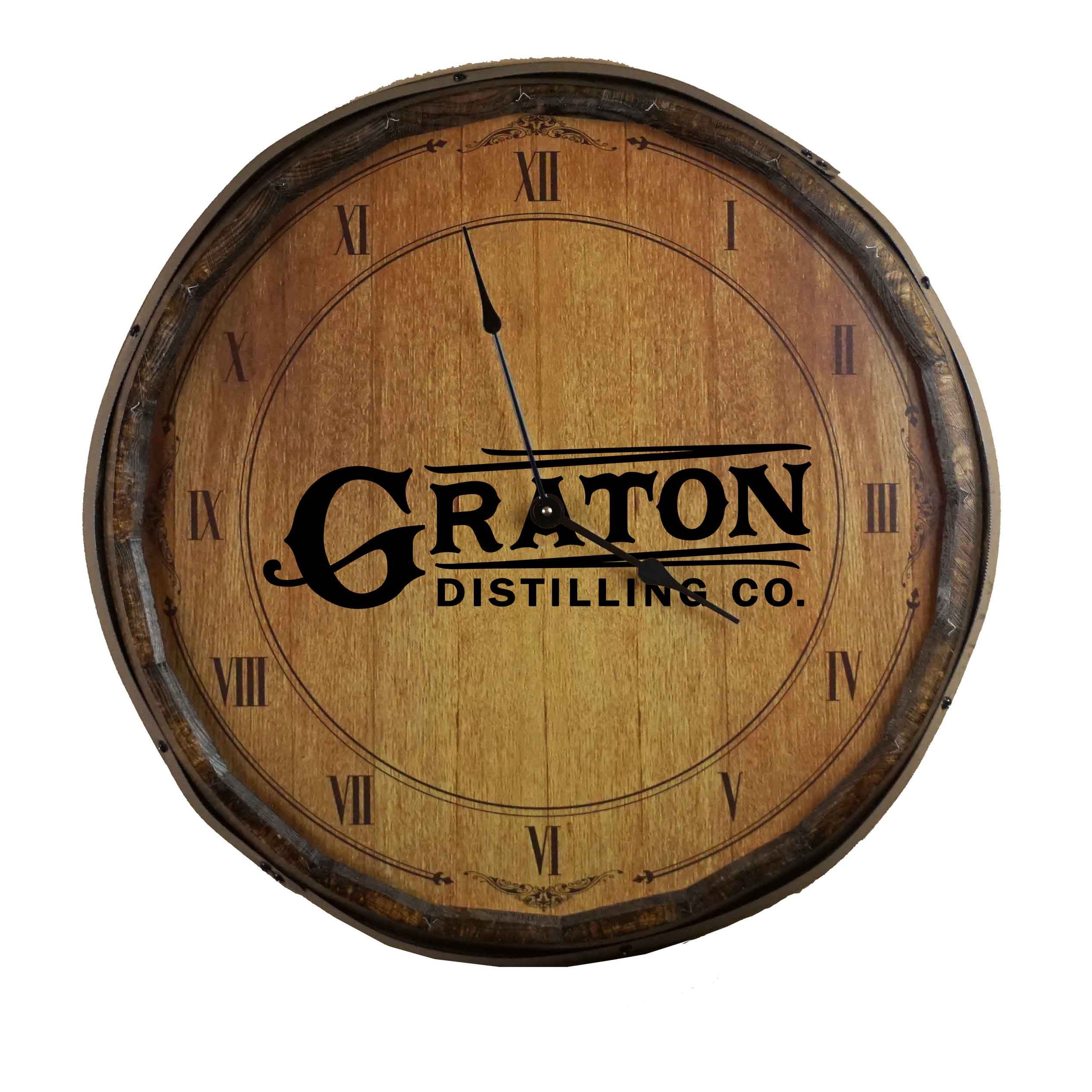 Oak Barrel Products Barrel Heads Quarter Barrel Clock
